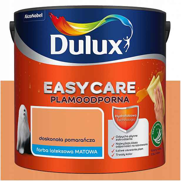 Barva na stěny stropů odolná vůči skvrnám Dulux Easycare Vynikající pomeranč 2,5L
