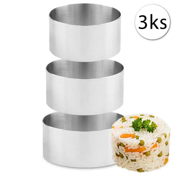 Kmt Style 434142 Formičky na tvarování, servírování jídla KRUH, 3ks 6x4/8x4/10x4cm