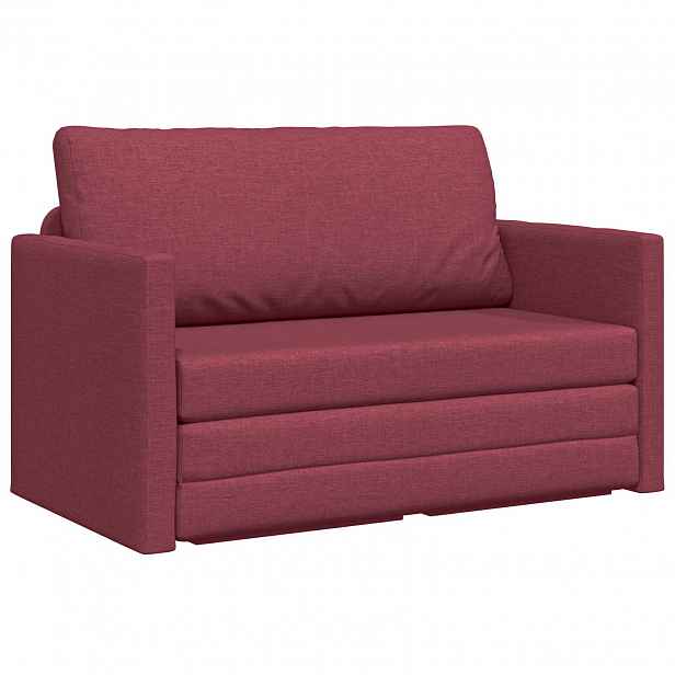 vidaXL Pohovka na spaní Víno Červené 124 x 71 x 78 cm textil