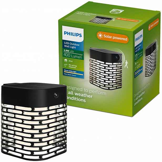 Solární Zahradní Lampa Led Venkovní nástěnné svítidlo Snímač pohybu Philips Hara