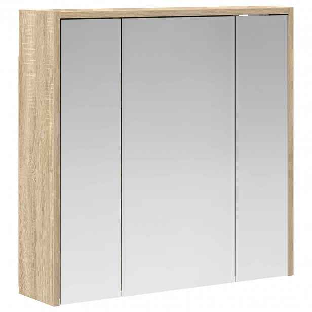 vidaXL Koupelnová zrcadlová skříň Sonoma dub 63,5 x 16 x 62,5 cm