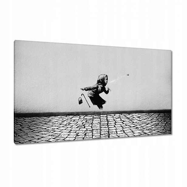 Obrazy 120x70 Banksy Babička Achoo Psik