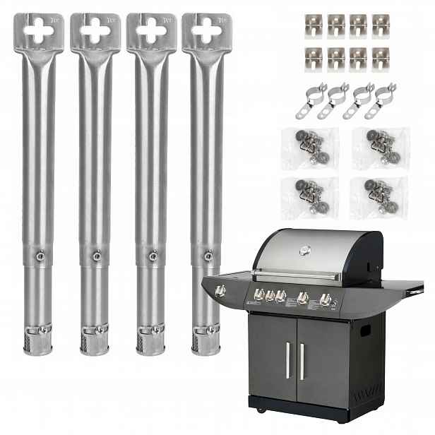 4X Univerzální Nastavitelný Trubkový Hořák 30-45 CM Pro Plynový Gril, Sada