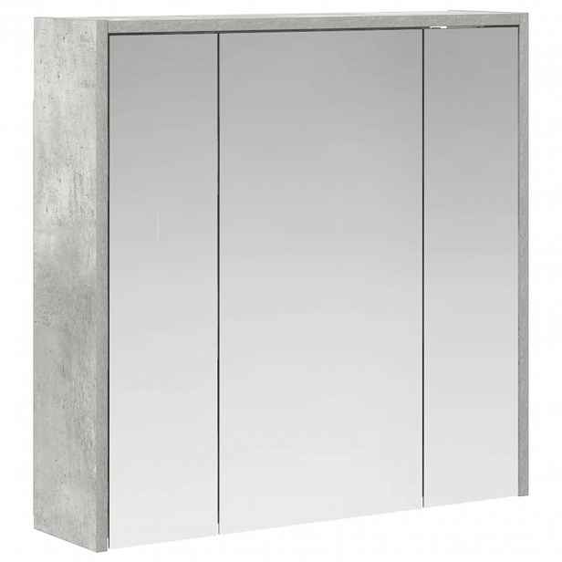 vidaXL Koupelnová zrcadlová skříň Betonově šedá 63,5 x 16 x 62,5 cm