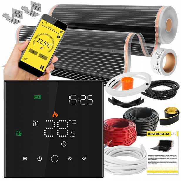 Set Fólie Vyhřívací Podložka Infračervená 2,5 m² 160 W