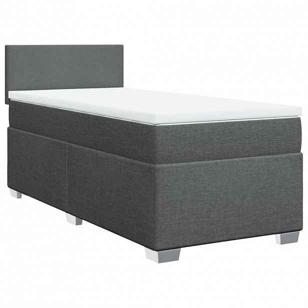 vidaXL Box spring postel s matrací tmavě šedá 90x190 cm textil