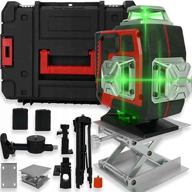 Laserová Vodováha 4D 16 Linií Křížová 360 Laser Sada Stativ