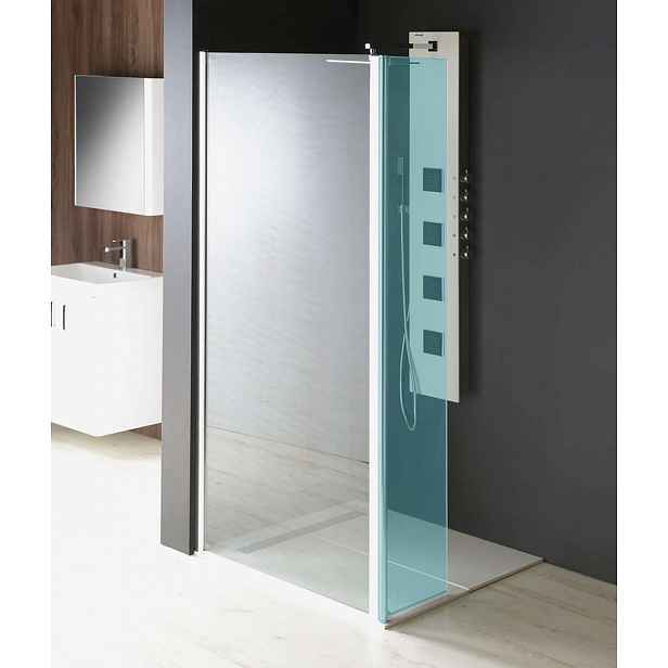 Polysan Modular Shower - Pevná sprchová stěna, pro připojení otočného panelu, 100 cm, čiré sklo MS3A-100