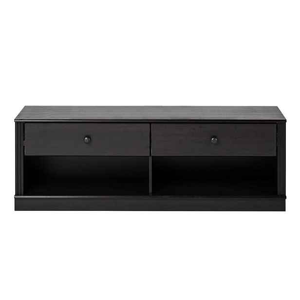 Tmavě hnědý TV stolek z borovicového dřeva 137x47 cm Anita – Støraa
