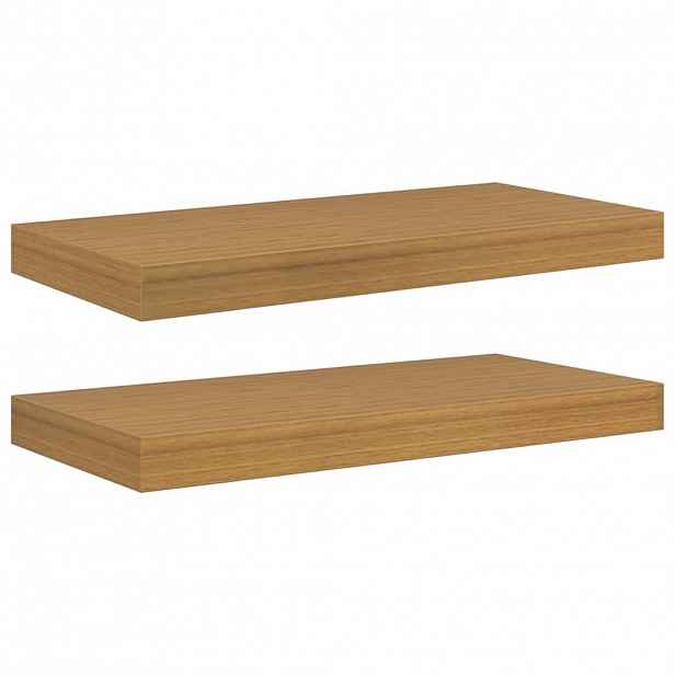 vidaXL Nástěnná polička 2 ks Béžová 50 x 23,5 x 3,8 cm