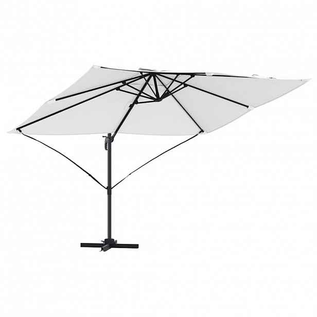 vidaXL Slunečník 351 x 250 x 260 cm Polyester a hliník Písková