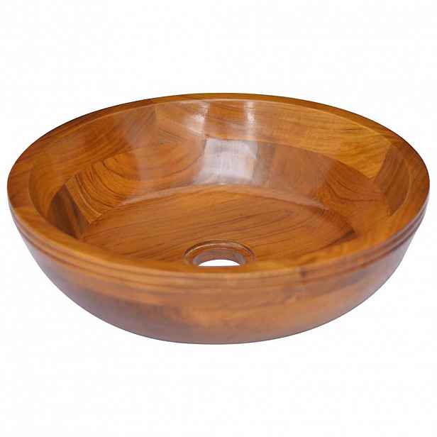 vidaXL Umývadlo masivní teak Φ40 x 10 cm