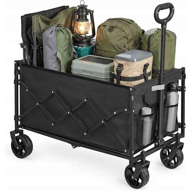 Songmics Skládací přívěs 150 L 150 kg 79,5 x 49,5 x 90,5 cm černý