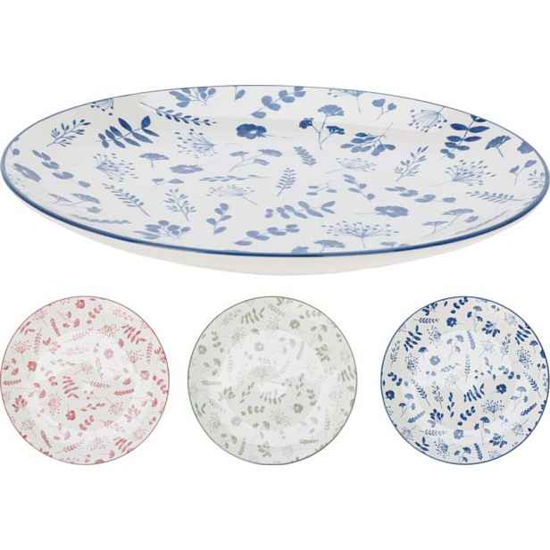 talíř d27cm mělký, KVÍTÍ, mix barev, porcelán
