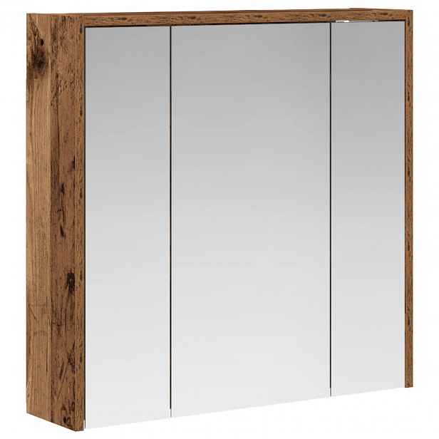 vidaXL Koupelnová zrcadlová skříň Staré dřevo 63,5 x 16 x 62,5 cm
