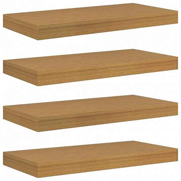 vidaXL Nástěnná polička 4 ks Béžová 50 x 23,5 x 3,8 cm