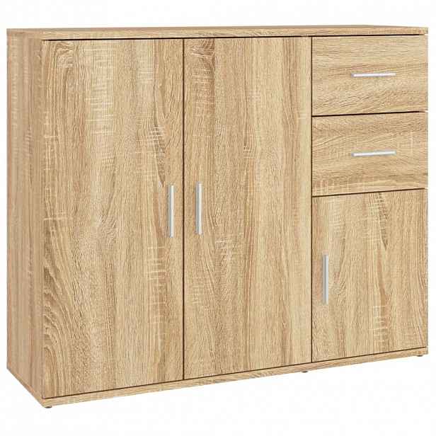vidaXL Příborník dub sonoma 91 x 29,5 x 75 cm, konstrukční dřevo
