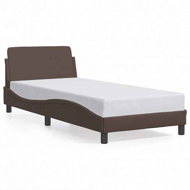 vidaXL Rám postele Dover hnědý 90x200 cm umělá kůže