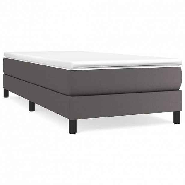 vidaXL Rám postele s boxspringem šedá 100 x 200 cm umělá kůže