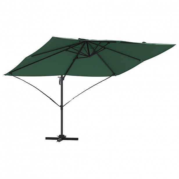 vidaXL Slunečník 351 x 250 x 260 cm Polyester a hliník Zelená