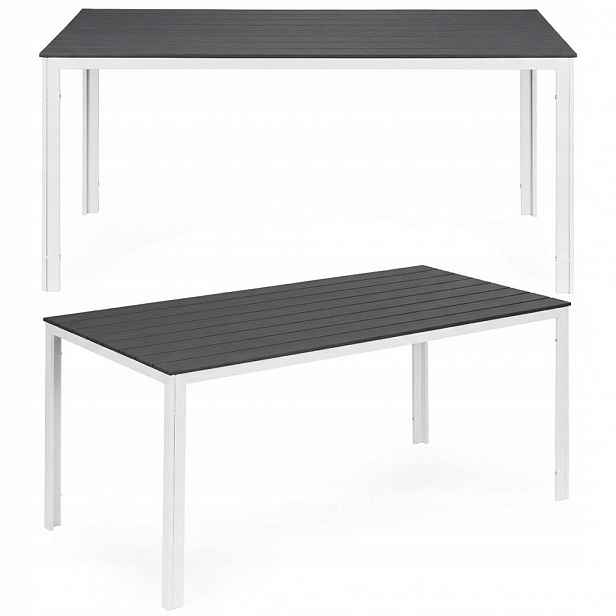 Zahradní stůl 6-místný 156 x 78 cm polywood nábytek na terasu šedá bílá Multi