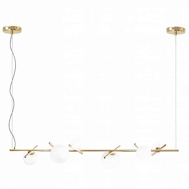 Zlatá závěsná stropní lampa lustr bílé koule elegantní