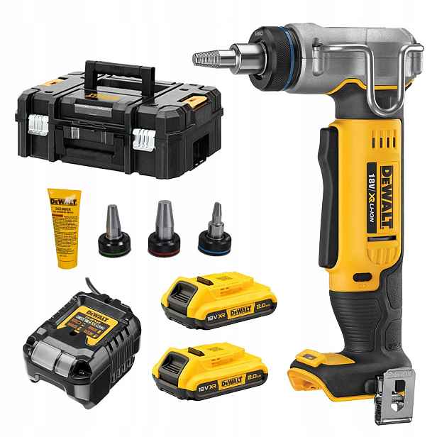 Narážecí nástavec na Pex trubky DeWALT DCE400D2-QW 18V Xr 2x2Ah 3 nástavce kufr