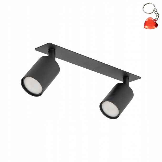 Podomítková bodová lampa Spot Černá Pohyblivá 2 zdroje GU10 10W Tk Lighting