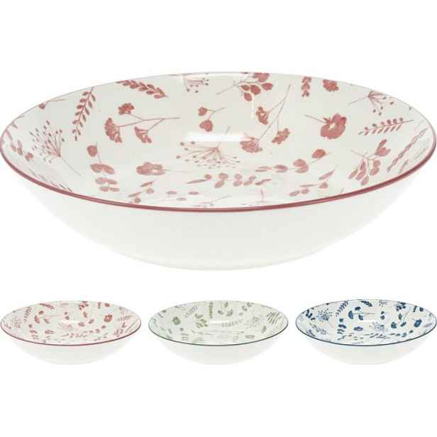 talíř d20cm hluboký, KVÍTÍ, mix barev, porcelán