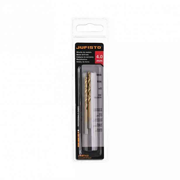 Vrtáky kov, dvojité broušené, titanové, 4,0 mm, bal 2 ks, Jufisto