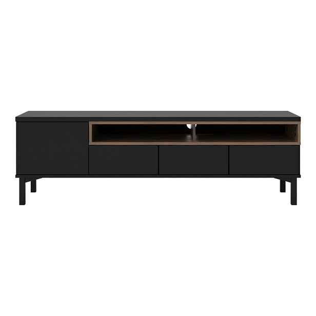 Černý TV stolek 156x48x48 cm Roomers – Tvilum