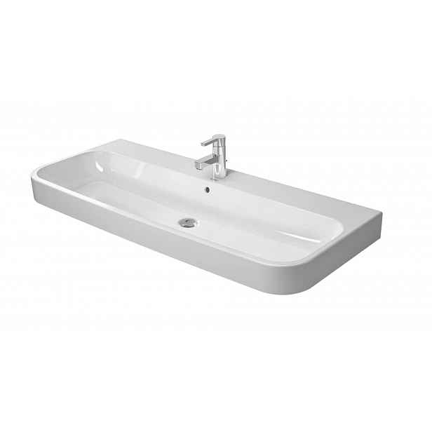 Duravit Happy D.2 - Umyvadlo 120x51 cm, s přepadem, otvor pro baterie, bílá 2318120027