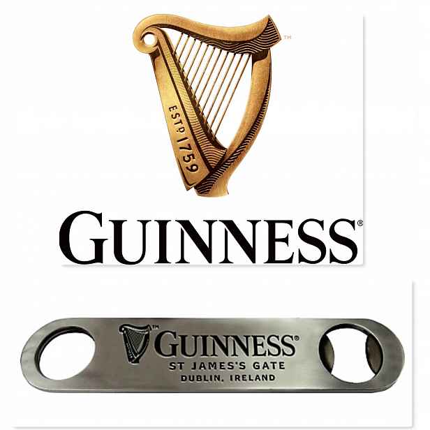Guinness kovový otvírák Barmanský 17.5x3.5cm A10