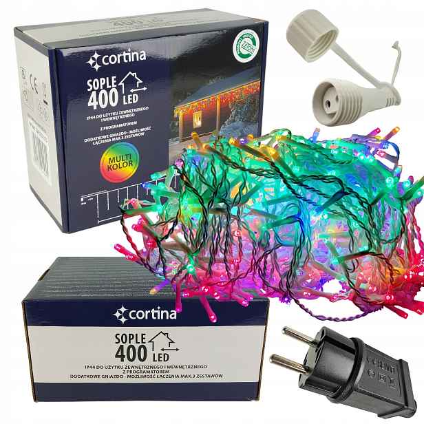 Vánoční Osvětlení Na Stromeček Rampouchy 400 Led Vnitřní/venkovní 8 Funkcí Závěsné 14M Na Stromeček Multi