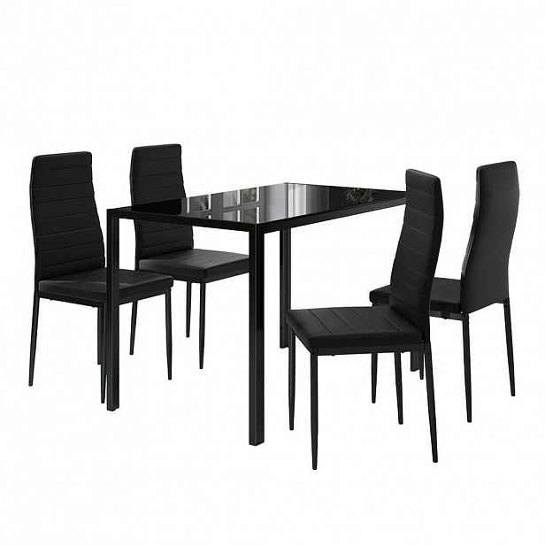 Vicco JÍDELNÍ STŮL SESTAVA Grand Černá 120 x 75 cm Sada 4 kusů
