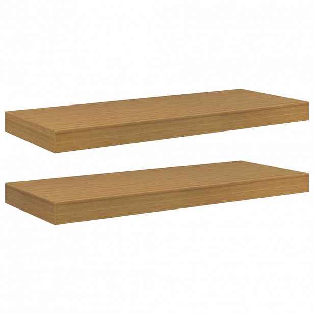 vidaXL Nástěnná polička 2 ks Béžová 60 x 23,5 x 3,8 cm