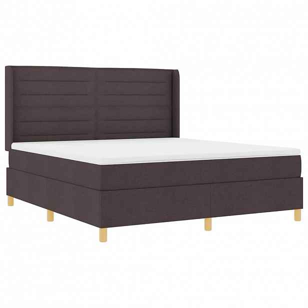 vidaXL Postel s boxspringem s LED pásky Hnědá 180 x 200 cm textil