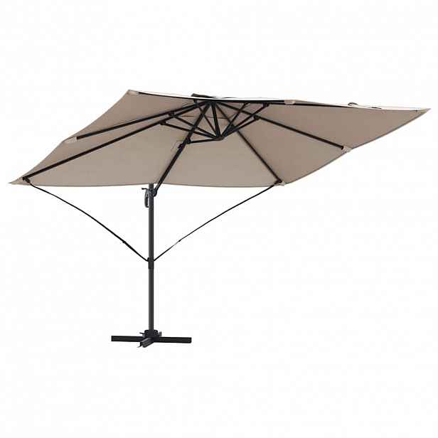 vidaXL Slunečník 351 x 250 x 260 cm Polyester a hliník Taupe