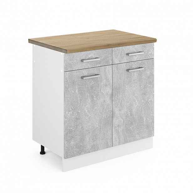 Vicco SPODNÍ SKŘÍŇKA KUCHYŇSKÉ LINKY R-Line Beton 80 cm , PD Dub