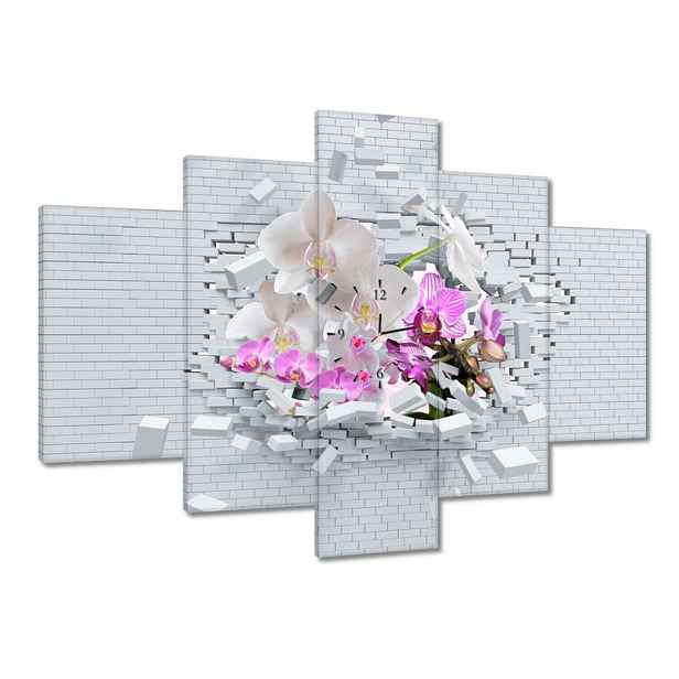Hodiny 150x105 Orchidej ve zdivu