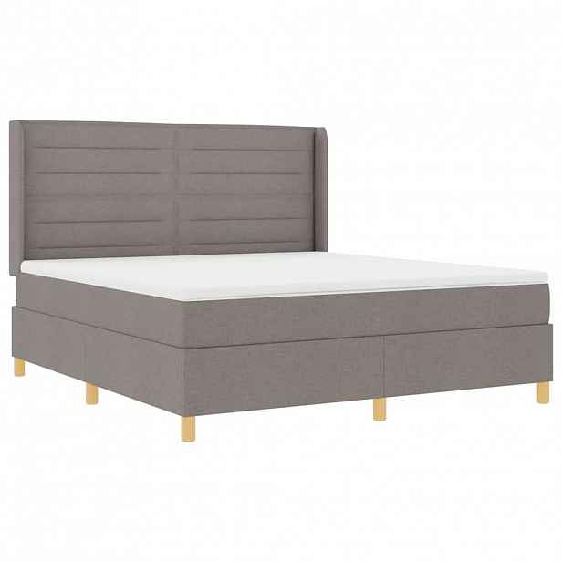 vidaXL Postel s boxspringem s LED pásky Taupe 180 x 200 cm textil