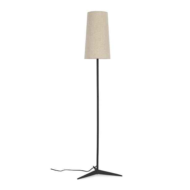 Černá/béžová stojací lampa s textilním stínidlem (výška 166 cm) Assam – Bizzotto