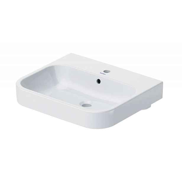 Duravit Happy D.2 - Umyvadlo 60x51 cm, s přepadem, otvor pro baterii, bílá 2318600027