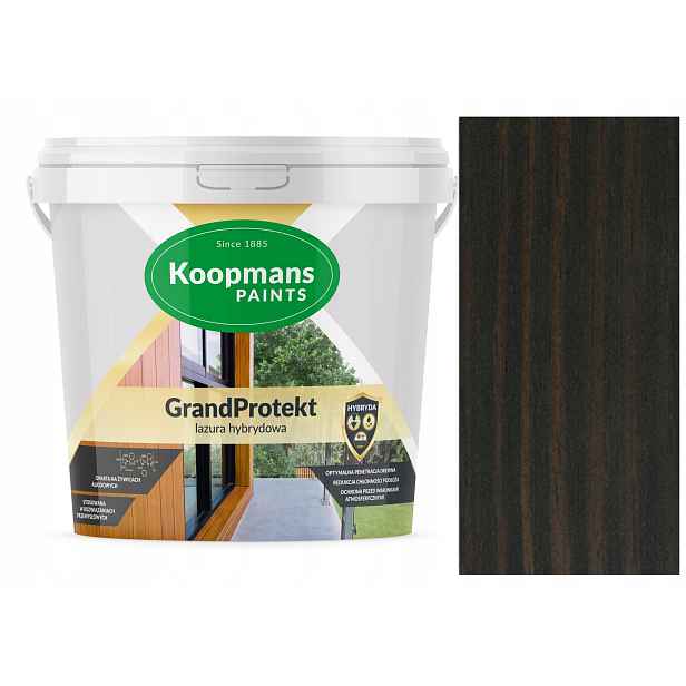 Koopmans GrandProtekt Hybridní Lazura Na Dřevo 10L Zemitá Černá 915