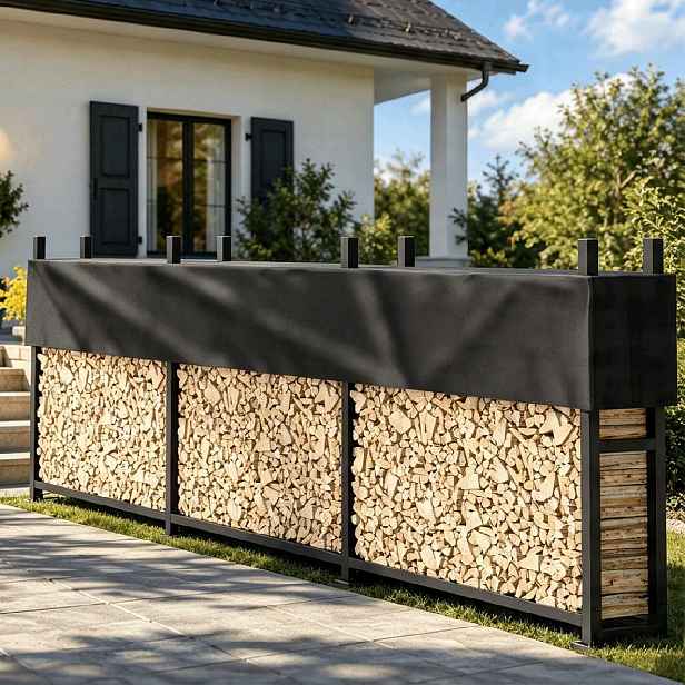 Stojan na dřevo FWR10, 334,5 x 25 x 115 cm