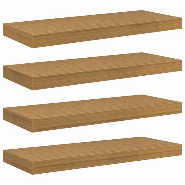 vidaXL Nástěnná polička 4 ks Béžová 60 x 23,5 x 3,8 cm