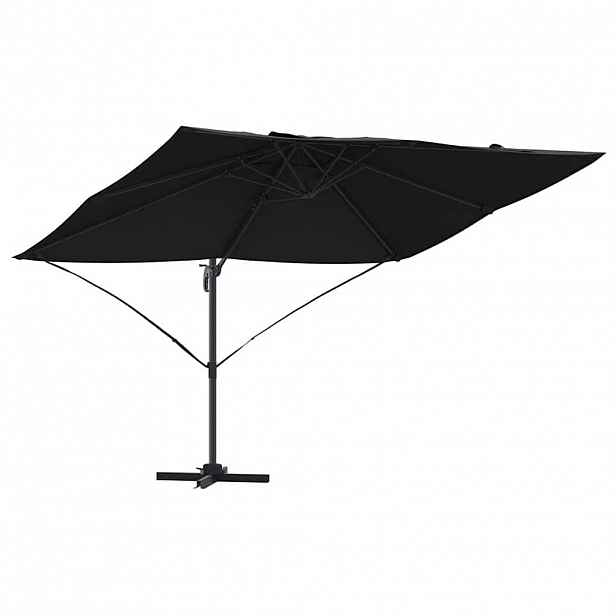 vidaXL Slunečník 351 x 250 x 260 cm Polyester a hliník Černá