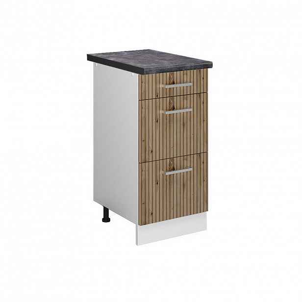 Vicco SPODNÍ SKŘÍŇKA KUCHYŇSKÉ LINKY R-Line Řemeslný dub 40 cm se zásuvkami, PD Antracit
