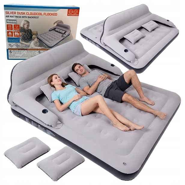 Matrace Queen Size XXL s opěradlem pro kempování, postel za 2 ks