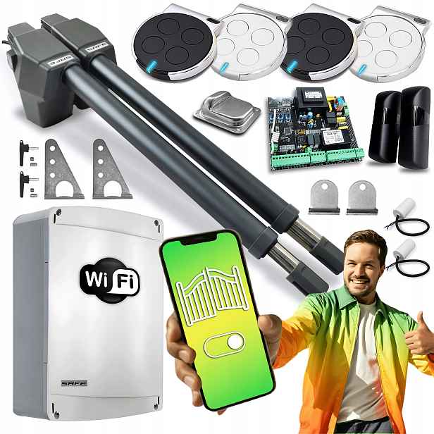 Set Pohon pro Dvoukřídlovou bránu 7 m Wifi Automat pohon dálkového ovládání 350 kg